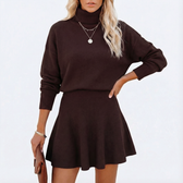 Knit Turtleneck Long Sleeve Sweater Two Piece Set 3