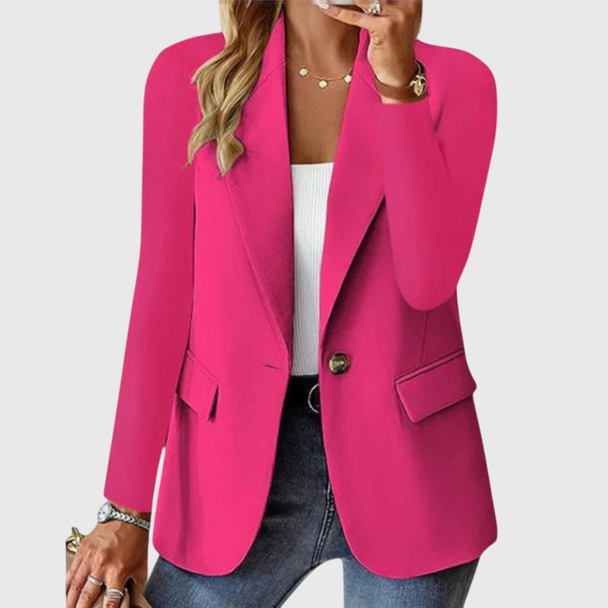 Notch Lapel Single Button Tailored Blazer