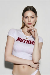 Trendy Graphic Edgy Cut Out Crop Tee T-Shirt