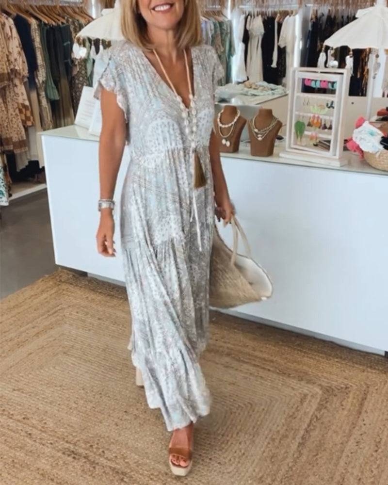 Rosalie Boutique Holiday Dress with Slit Elevated Occasion Wear