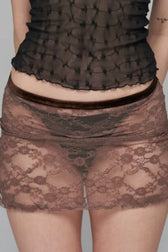 Slim Fit Sheer Lace Bodycon Mini Skirt