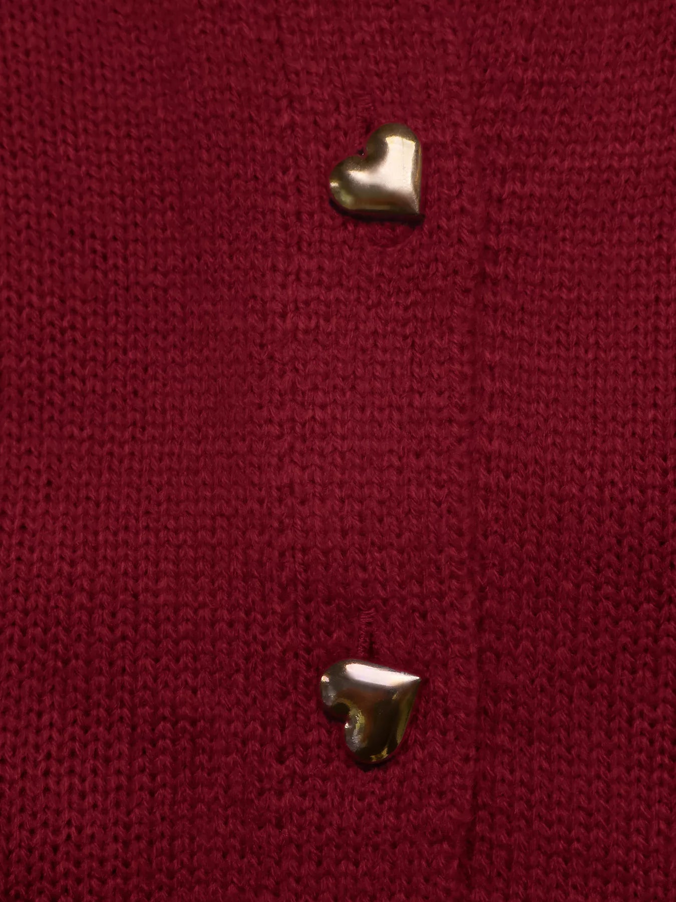 Heart-Button Knit Cardigan