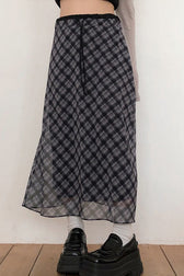 Vintage Tartan High Waist A-Line Skirt