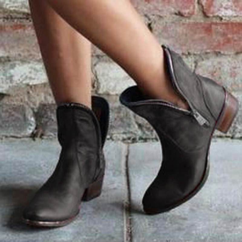 Women's Fashion Low Heel Ankle Boots