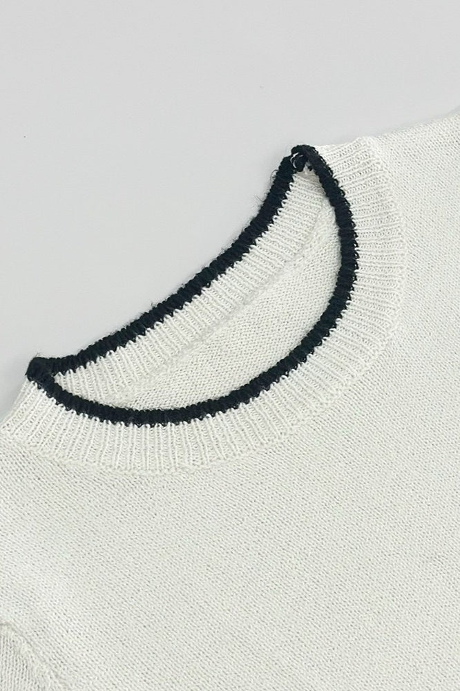 Color-Block Long Sleeve Knit Slim Sweater Dress