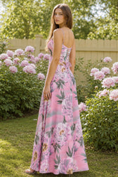 Slim Fit Backless Evening Maxi Slip Dress