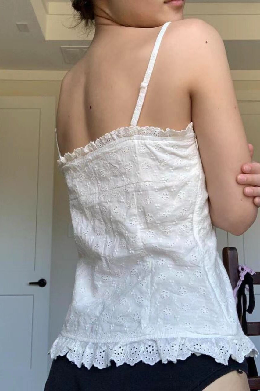 Solid Color Ruched Waist Cami Top