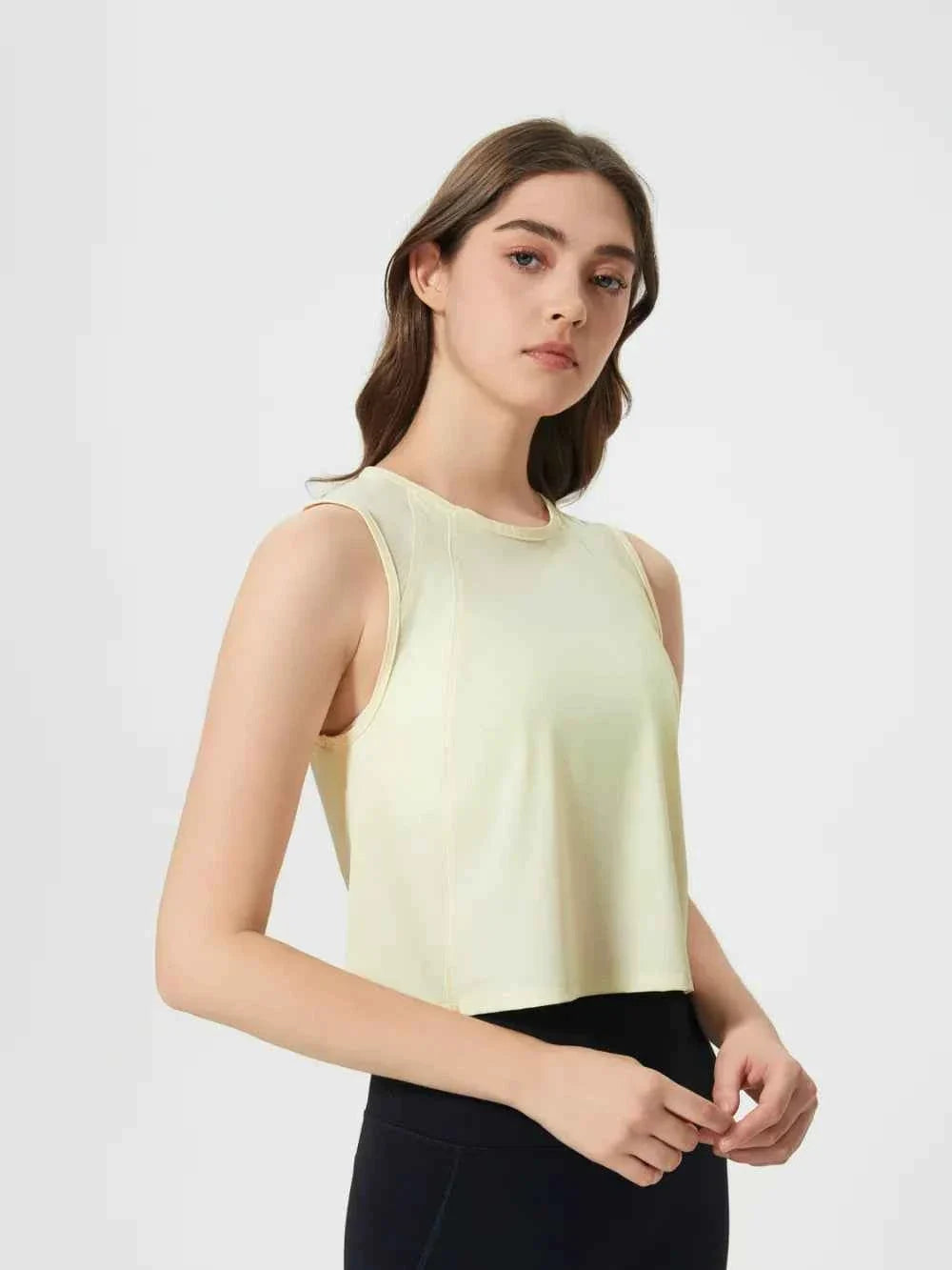 Millennia Round Neck Cropped Active Tank