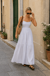 Solid Backless Long Dress