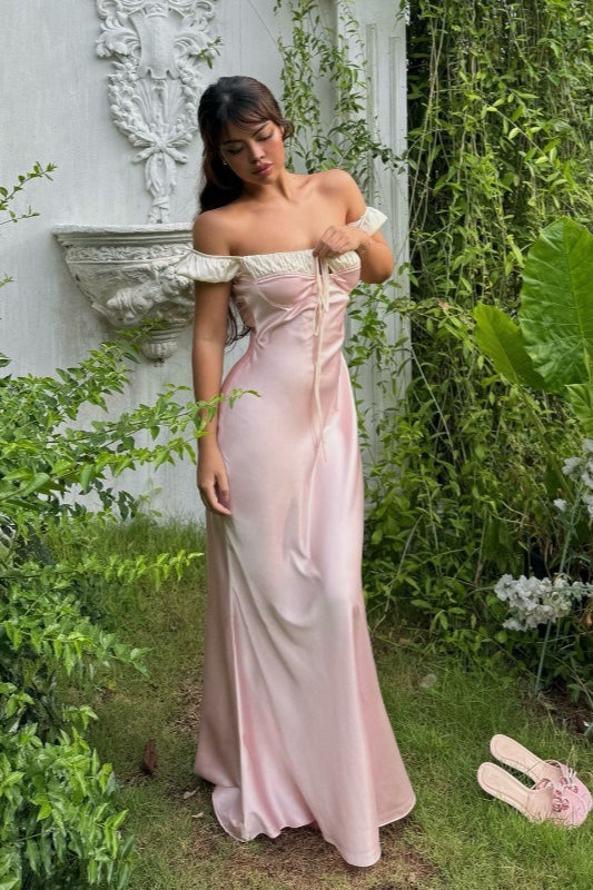 Satin Strapless Tie Slim Romantic Mini Dress 7