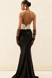 Lace Satin Dress