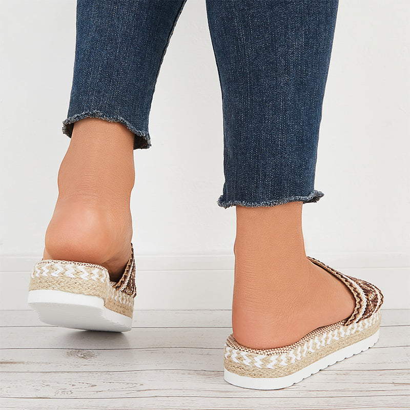 Open Toe Espadrilles Platform Slide Sandals Summer Slippers
