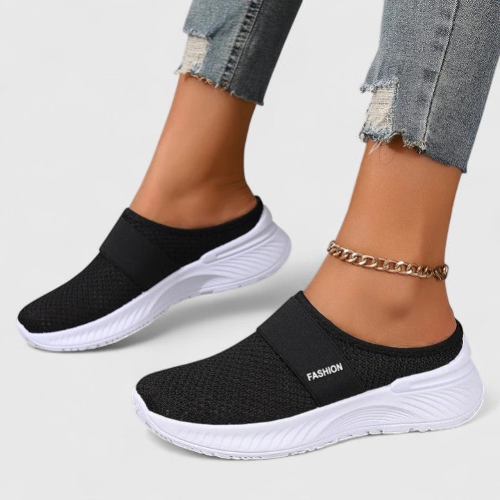 Round Toe Mesh Slip On Sneakers