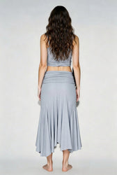 Fold Over One Shoulder Maxi Knit Set