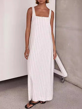 Striped Square Neck Sleeveless Maxi Dress 5