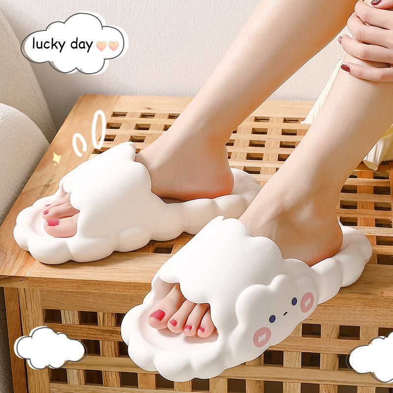 Cute Cloud Summer Girl Heart Home Non-Slip Cloudy Thickened Soft-Soled Slippers