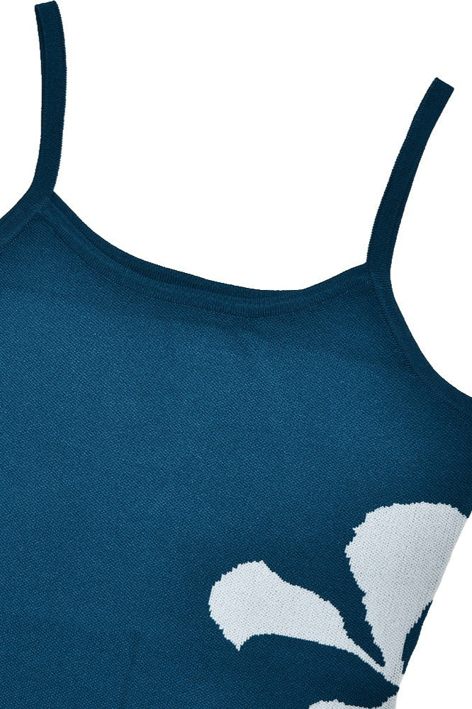 Printed Backless Slim Waist Bodycon Sweater Dress