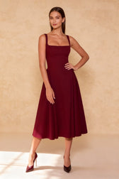 Backless Square Neck Fitted Party Dress 2