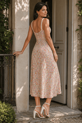 Spaghetti Strap Lace Floral Dress