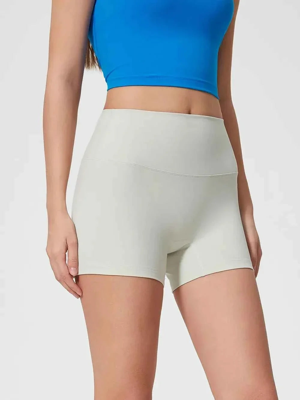 Wide Waistband High Waist Fitted Stretch Active Shorts 13