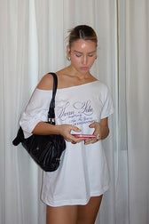 Letter Print One Shoulder T-Shirt
