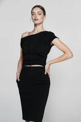 Skew Collar Slim Fit Tee Strapless