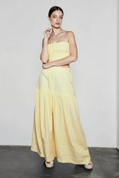 Strapless Smocked Ruched A Line Vacation Set
