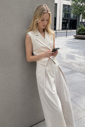 Casual Sleeveless Two Piece Vest Pants Set