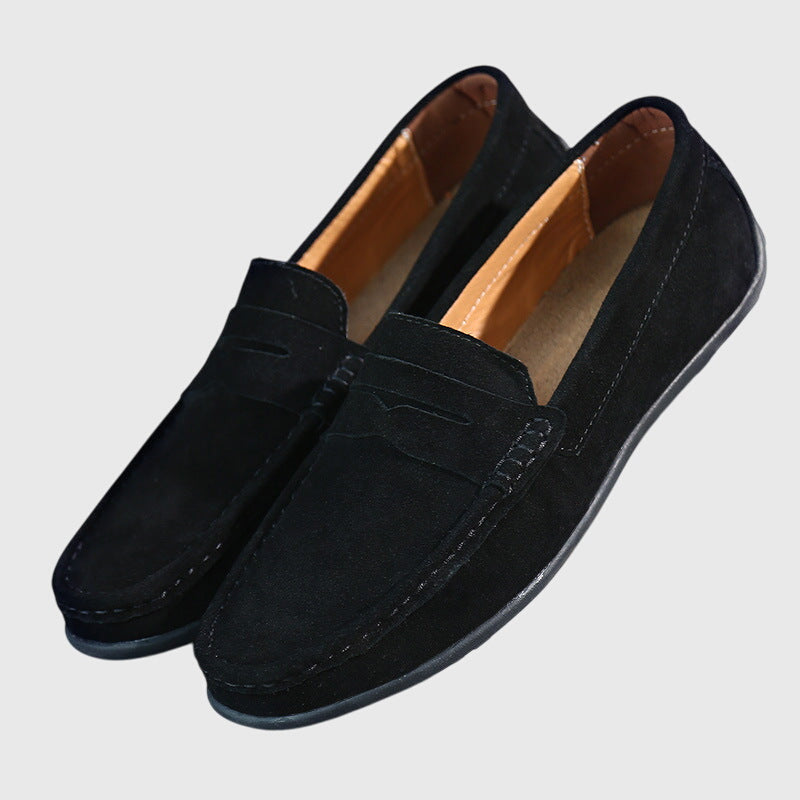 Suede Look Slip On Penny Loafers