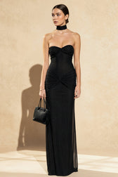 Sequin Strapless Bodycon Fish Tail Maxi Dress