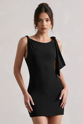 Solid Bodycon Twist Mini Party Dress