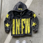 Vintage Patchwork Graphic Print Hoodie