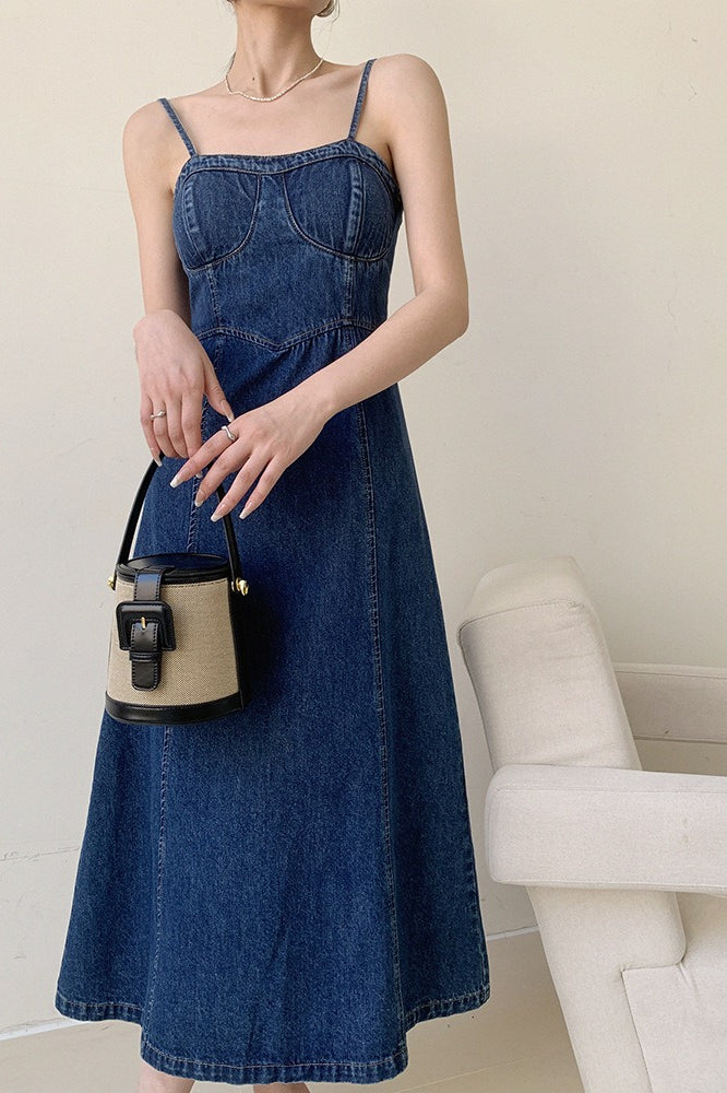 Shaped Fit Maxi Denim Dress