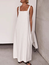 Striped Square Neck Sleeveless Maxi Dress 6