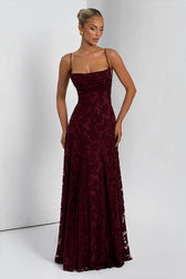 Chiffon Backless Spaghetti Strap Maxi Dress 2