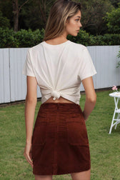 Bodycon Pleated Denim Mini Skort