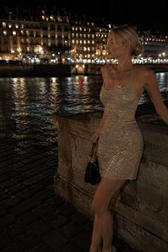 Rhinestone Halter Party Mini Dress