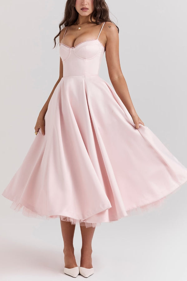 Lorraine Premium Strapless V Neck Sleeveless Tutu Maxi Dress Boutique Edit