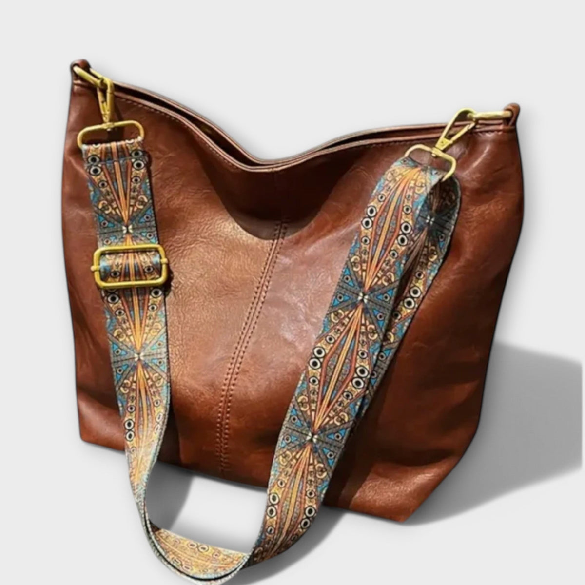Guitar Strap Slouchy Faux Leather Tote Bag