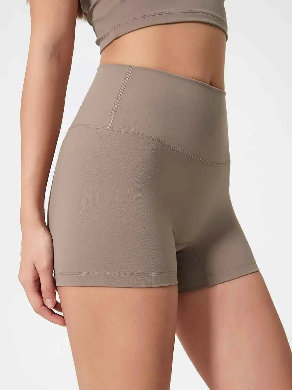 Wide Waistband High Waist Fitted Stretch Active Shorts 11