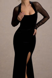 Mesh Panel Split Maxi Dress 3