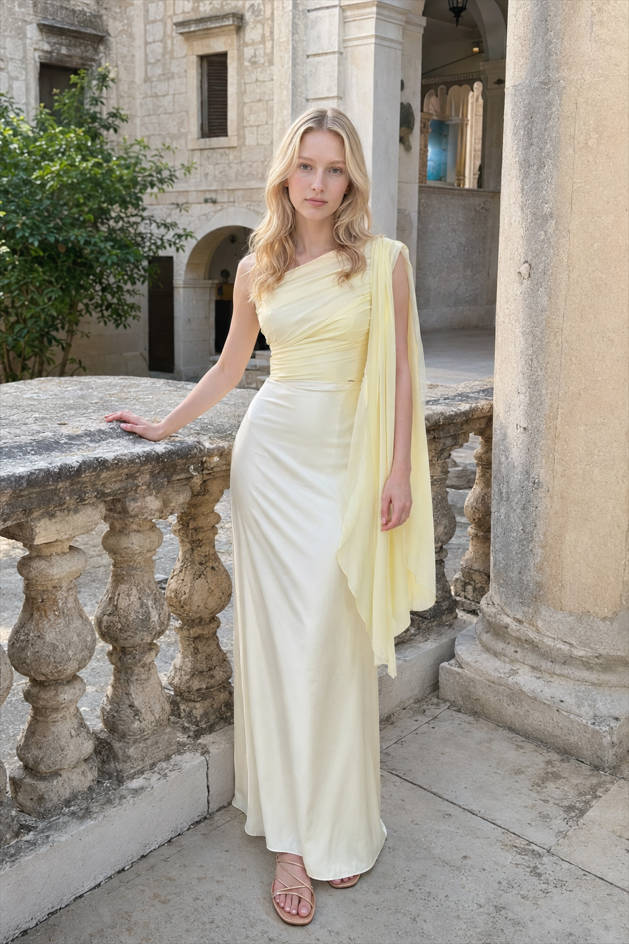 Chiffon One Shoulder Formal Dress