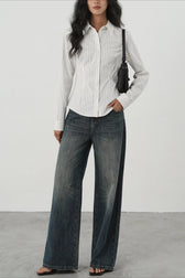 Slim Fit Vertical Stripe Blouse