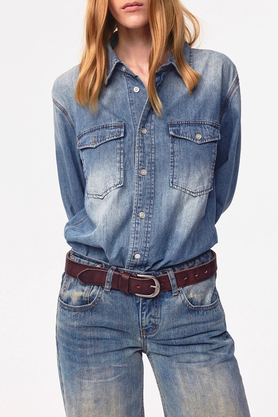 Vintage Washed Denim Jeans