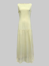 Boat Neck Sleeveless Pleated Maxi Dress 10