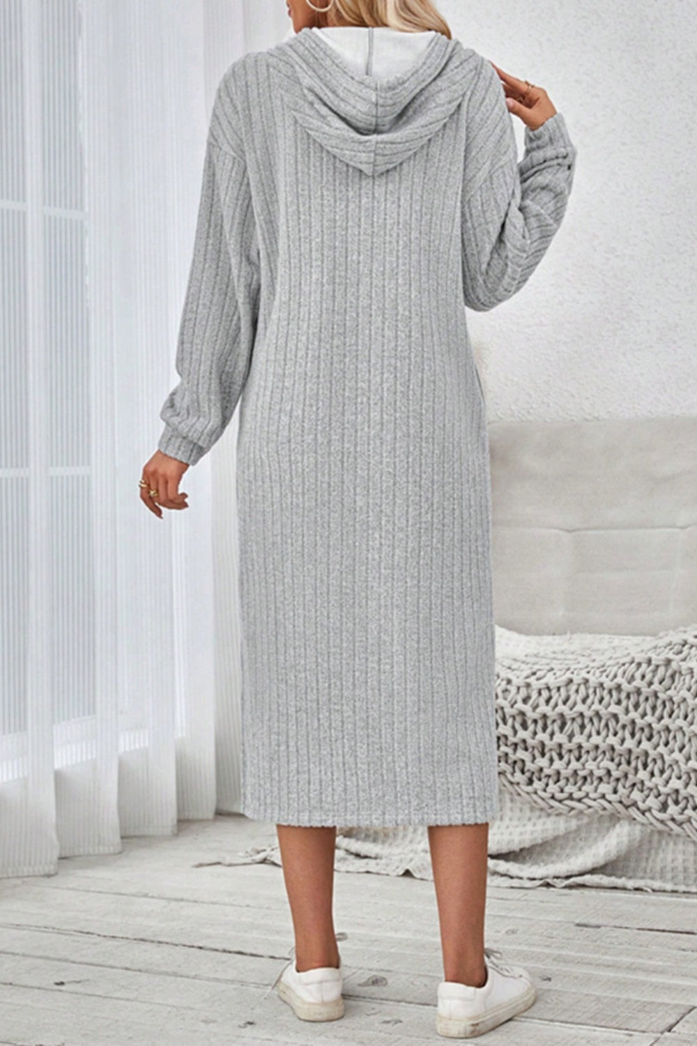 Minimalist Yvonne Long Sleeve Hooded Dress for Modern Fashion Wear