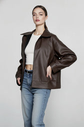 Relaxed Fit Motorcycle Style Jacket