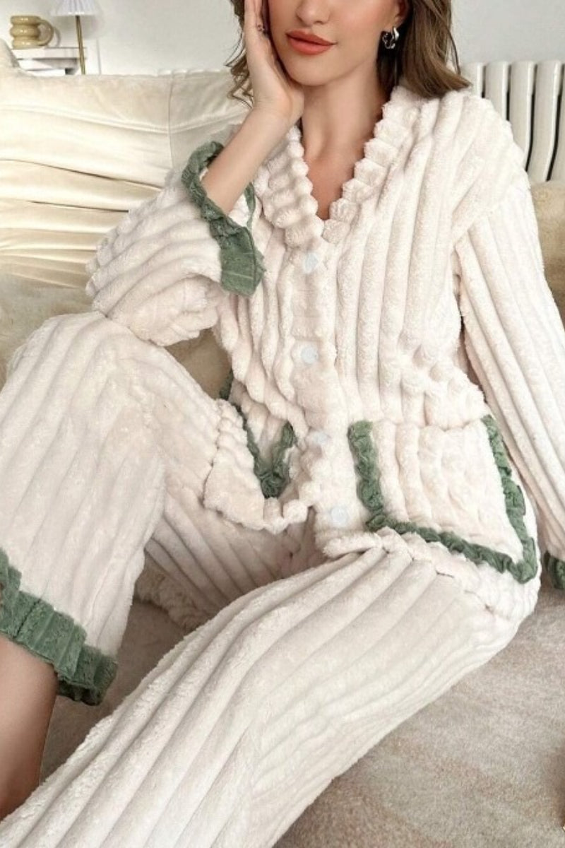 Floral Fleece Sleepwear Pajama Set