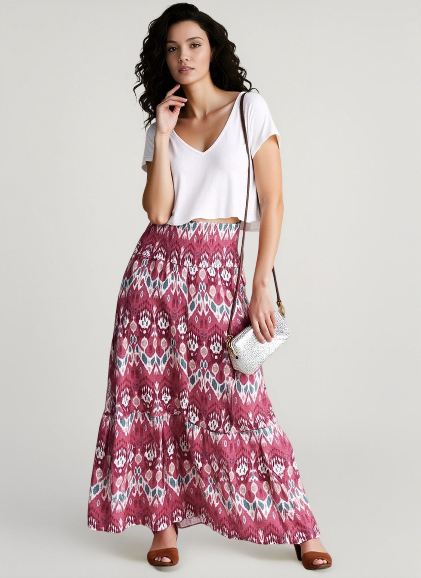 Boho Print Lightweight Vacation Skirt