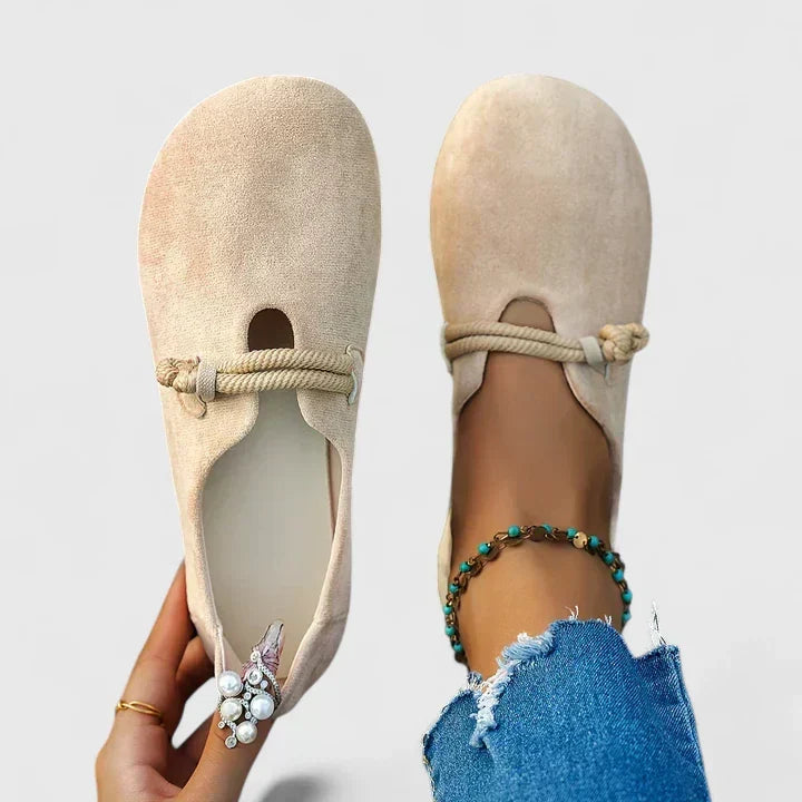 Round Toe Rope Knot Slip On Flats
